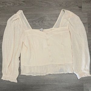 NWT American Eagle Cream Peasant Top